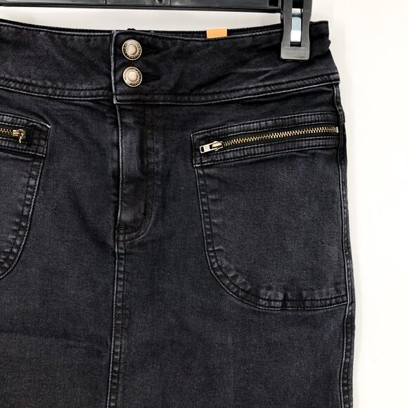 PRANA Women's Broadway Denim Pencil Skirt Size 2 Black Onyx Organic Stretch NWT - Picture 5 of 10